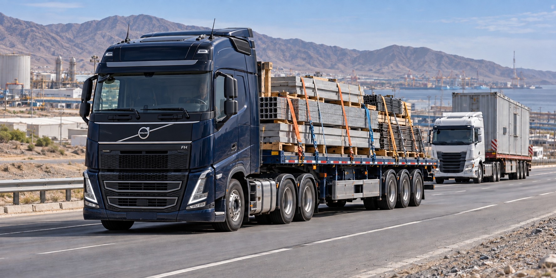 Camión Volvo transportando materiales